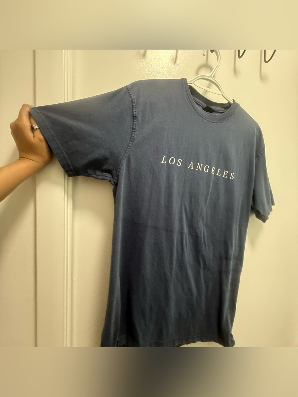 Los Angeles Minimalist Blue Graphic Tee Short Sleeve 100% Cotton - Picture 2 of 5